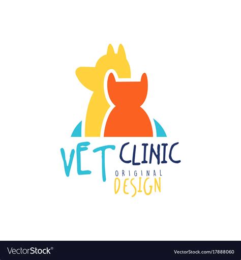 vet clinic logo template original design badge vector image