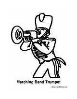Marching Band Trumpet Music Coloring Colormegood Marchingband sketch template