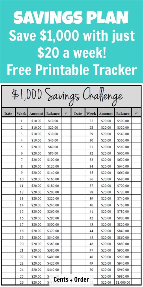 week challenge plan save   printable savings plan