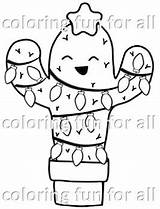Cactus Christmas Coloring Pages Drawing Prep Craft Holiday Mrs Fun Paintingvalley sketch template