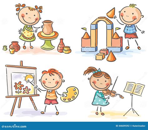 kids   creative activities stock vector image