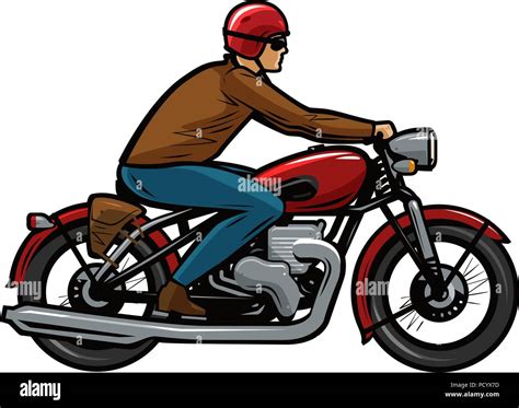 biker riding  motorcycle cartoon vector illustration stock vector
