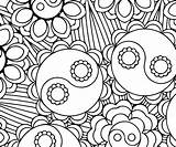 Yang Coloring Pages Yin Ying Getcolorings Bouquet sketch template