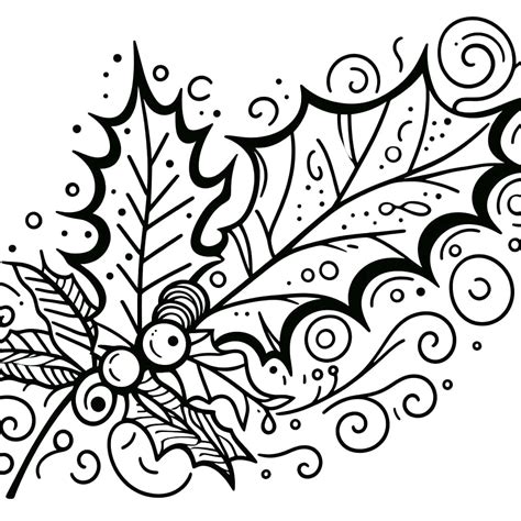 amazing christmas holly coloring page  print  color