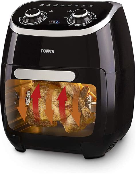 tower  manual air fryer oven  litre   degrees   minute timer healthy