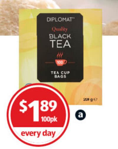 diplomat tea cup bags pkg offer  aldi