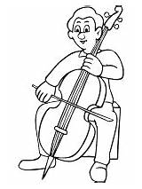 Coloring String Cello Instruments Pages Musical sketch template