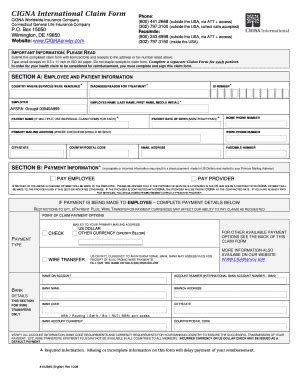 Cigna International Claim Form - Fill Online, Printable