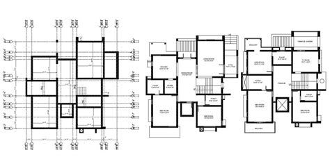 cad drawing modern bungalow house floor plans autocad file cadbull