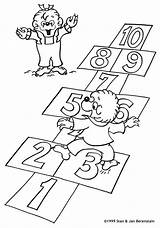 Coloring Pages Hopscotch Berenstain Bears Bear Color Playing Clipart Brother Sister Kids Count Learn Book Colouring Sheets Counts Activity Library sketch template