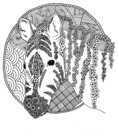 zebra coloring page zentangle coloring pages  arttocolor  etsy