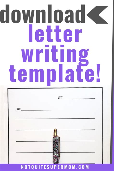 letter template   super mom letter writing  kids letter
