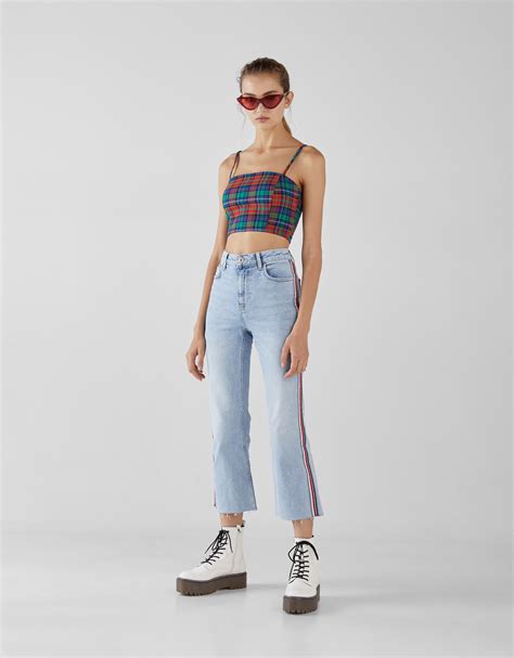 bershka high waist kick flare jeans