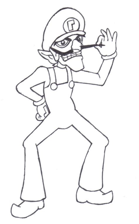 waluigi mario coloring pages png  file