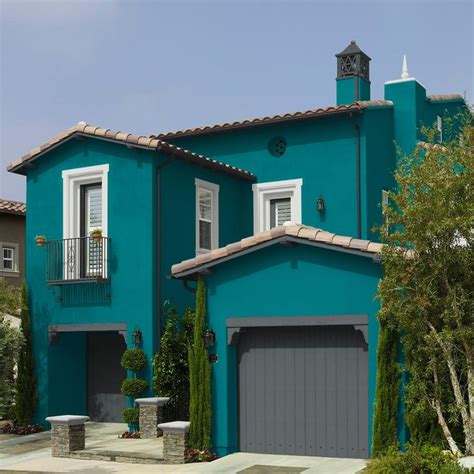behr marquee  gal mq  teal motif flat exterior paint  primer     home