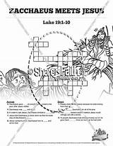 Luke 19 Zacchaeus Crossword Puzzles Story Sunday School Coloring Kids Bible Pages sketch template