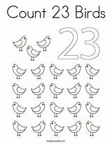 Coloring 23 Count Birds Preschool Pages Numbers Worksheet Noodle Twisty Twistynoodle Counting Visit Bird Kindergarten sketch template
