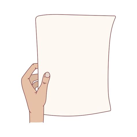 premium vector cartoon hand holding  piece  paper white blank