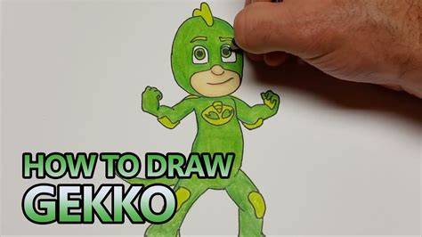 draw  color gekko  pj masks time lapse youtube