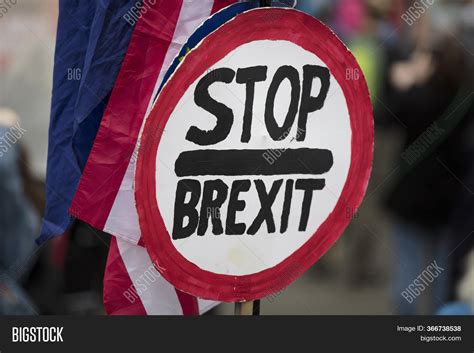 stop brexit sign image photo  trial bigstock