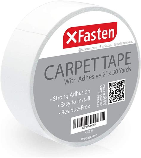 xfasten double sided carpet tape  area rugs residue      yards wood safe