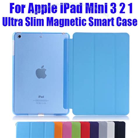 pc newest leather case  apple ipad mini    fashion smart cover pc translucent