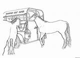 Coloring Horse Pages Trailer Horses Realistic Color Rodeo Racing Printable Schleich Jumping Race Girl Two Barrel Cowgirl Colouring Sheets Truck sketch template