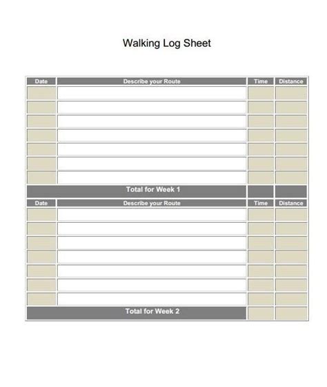 images   printable walking log sheet  printable