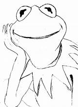 Kermit Frog Muppets Drawing Face Coloring Pages Character Getdrawings sketch template