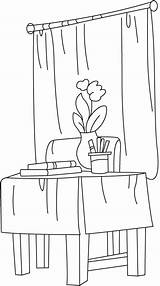 Table Chair Coloring Pages sketch template