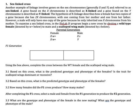 Solved 1 Sex Linked Cross Another Example Of Linkage Inv