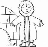 Inuit Coloring Girl Happy Eskimo Pages Kids Colornimbus sketch template