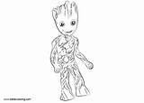 Groot Baby Coloring Pages Simple Printable Kids sketch template