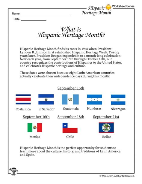 hispanic heritage month printables