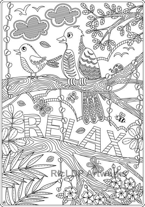 relax coloring page birds relaxing relax chill coloringpage