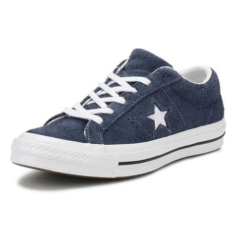 converse  star navy premium suede ox trainers  blue  men lyst