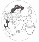 Jasmine Aladyn Princesses Kolorowanki Flower sketch template