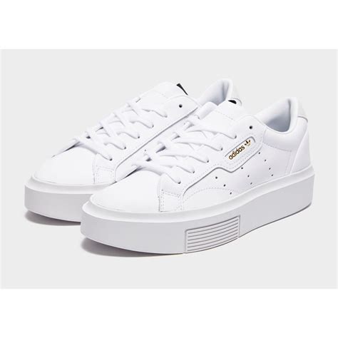 adidas originals leather sleek super sneakers  cloud white crystal white  white save