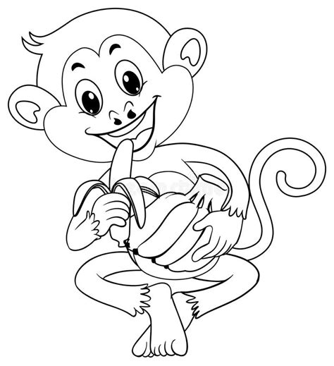 monkey banana coloring page