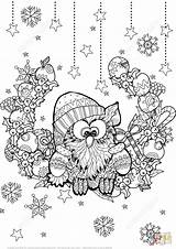 Christmas Coloring Pages Owl Zentangle Advanced Ausmalbilder Doodles Sheets Fall Weihnachten sketch template