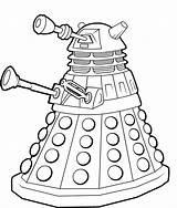 Who Doctor Coloring Pages Dalek sketch template