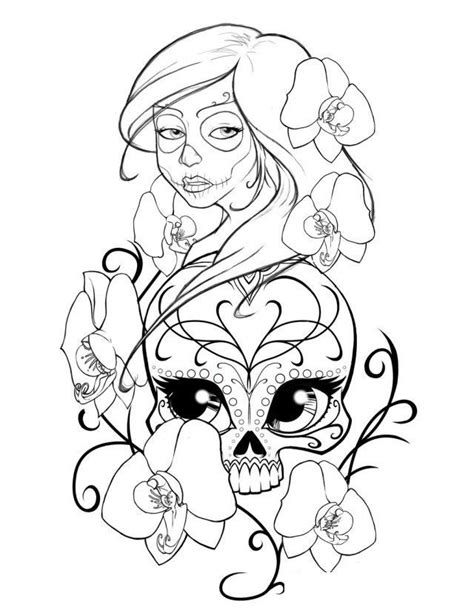 printable sugar skull coloring pages  adults coloring home