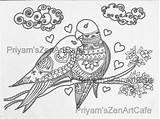 Coloring Adult Lovebirds Printable Birds sketch template