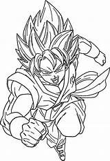 Goku Saiyan Dragonball Dbz Kamehameha Instinct Coloringhome Gogeta Superbook Queens Bardock sketch template