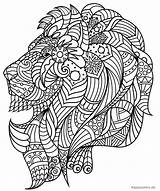 Mandala Coloring Animals Lion Animal Pages Printable Sheets Colored sketch template