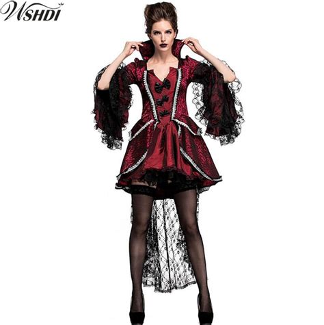 Deluxe Sexy Gothic Vampire Queen Costumes Halloween Fantasy Adult