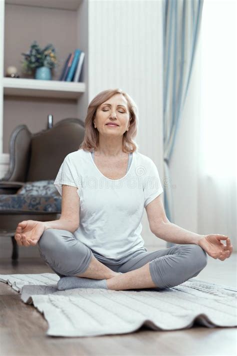 woman  sitting  crossed legs yoga pose stock image image