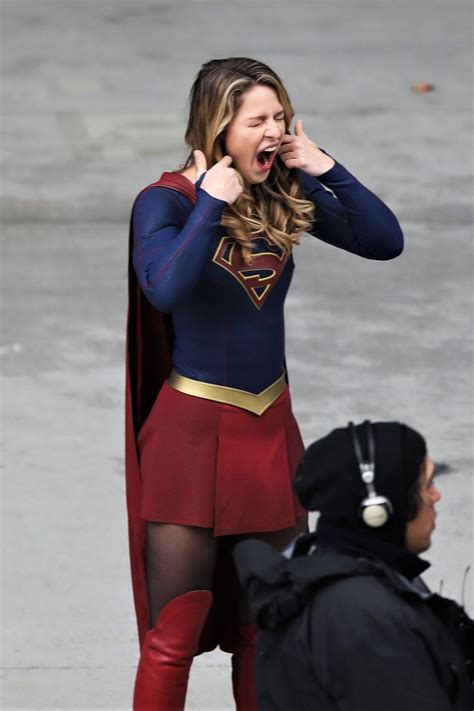 Melissa Benoist On The Set Of “supergirl” In Vancouver
