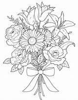 Coloring Pages Flower Adults Adult Print Category sketch template