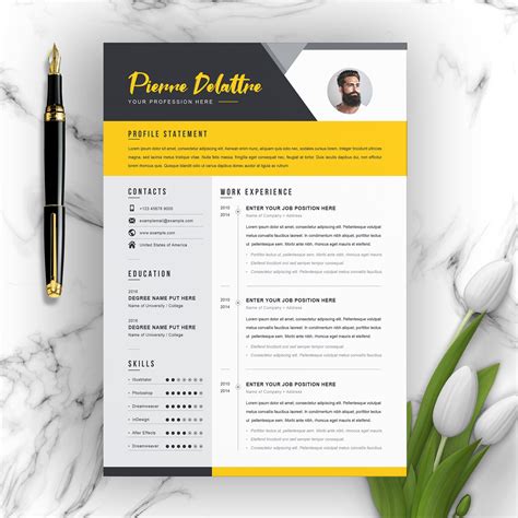 creative modern resumecv template resume templates creative market